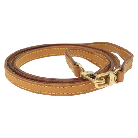 LOUIS VUITTON Accessories - LOUIS VUITTON Shoulder Strap Leather 46.9"" Beige LV Auth ar12885